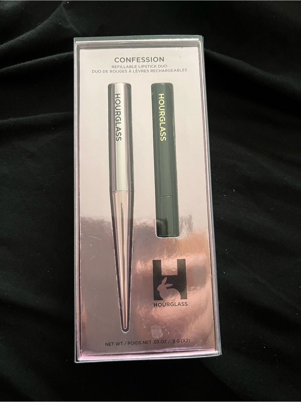 Hourglass Confession Refillable Lipstick Duo - Metallic Pink & Olive Green